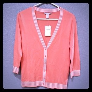 Banana Republic v-neck sweater striped size medium